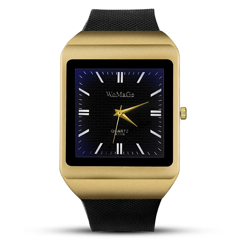 

2018 New Style Men Silicone Watch Creative Rectangular Men's Quartz Watch Casual Business Watch Manufacturers Wholesale