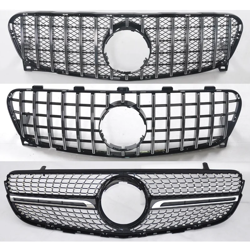 

For Mercedes-Benz GLC X253 W253 GLA X156 Car Middle grille ABS plastic Silver Black Diamond GT front bumper Center Grille