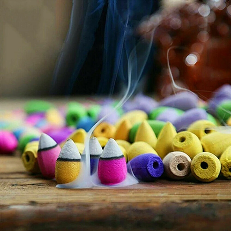 Rounded Waterfall Smoke Backflow Incense Burner Ceramic Holder+60 Cones