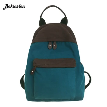 

Bokinslon Casual Student Backpack Male Drawstring Oil Wax Canvas Bag Diagonal Man Travel Backpack