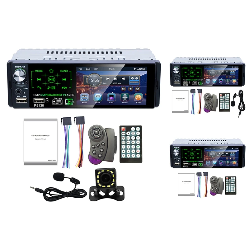 P5130 Car Radio MP5 Player 1 Din Autoradio 4.1 Inch Touchscreen Stereo Bluetooth RDS | Автомобили и мотоциклы