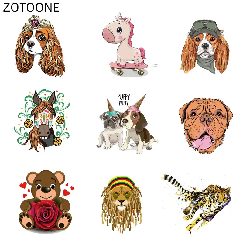 ZOTOONE утюжок на заплатки в виде животных для одежды теплопередача милая собака