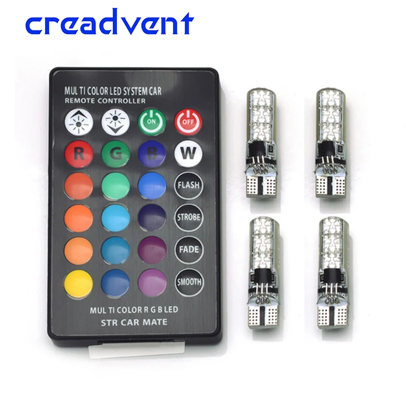 Creadvent RGB светодиодный T10 W5W автомобильный габаритный фонарь 194 168 лампа с