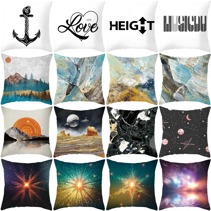 

45x45cm Letter Pattern Printing Home Cushion Covers Textile Cotton Linen Pillow Cover Sofa Bed Decorative Pillow Case Almofadas