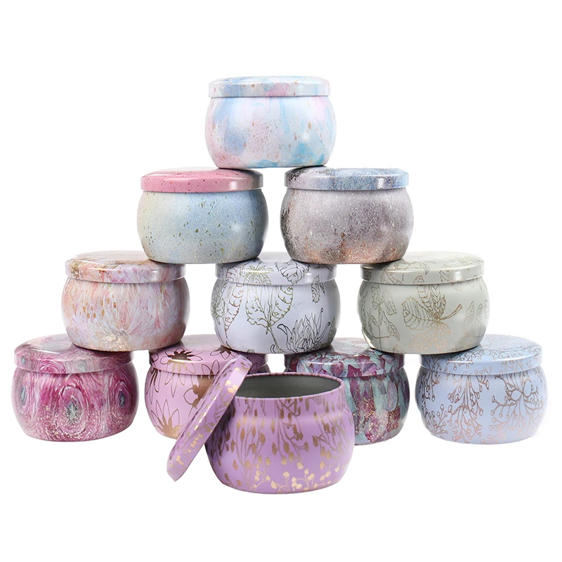 1pc High-End Candle Aromatherapy Handmade Soap Packaging Box European Retro Round Iron Box Tea Candy Jewelry Storage Box Gifts