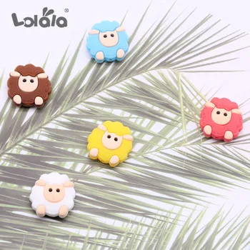 

5pc Food Grade Silicone Mini Sheep Silicone Beads Teething Rodent Nursing Pacifier Chain Accessories Baby Teether Newborn Gifts