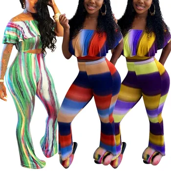 

Spring Summer Women Two Piece Set Top and Pants Plus Size Outfits Tracksuit Sweatsuit Print Casual Street Sets