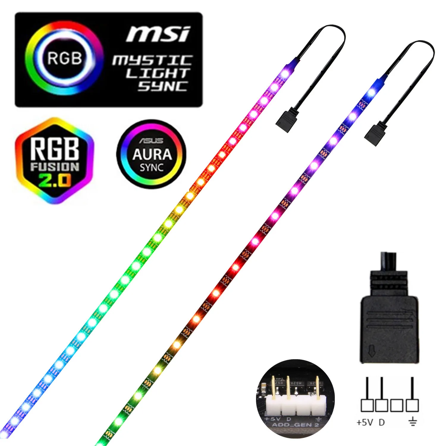 WS2812b RGB Светодиодная лента 5 в 3 контакта адресные светодиодные наушники ПК для ASUS