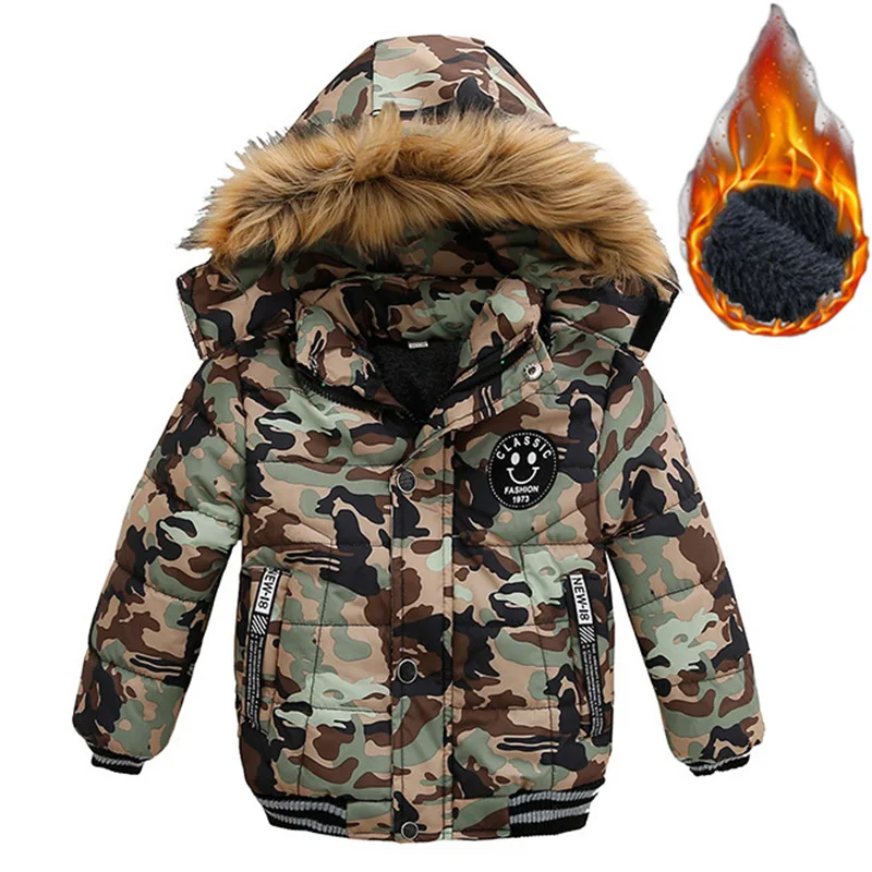 Autumn Winter Baby Boys Faux Fur Jacket Coat Children Kids Hooded Warm Woolen Outerwear Coat For Boy Outfit Clothes 2 3 4 5 Year
