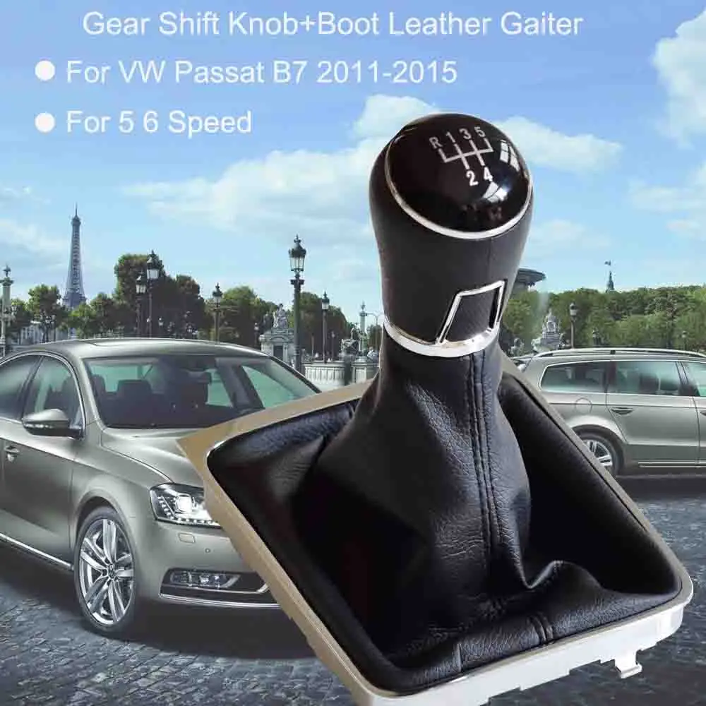 

Fit For Volkswagen VW Passat B7 2011 2012 2013 2014 2015 Manual 5 6 Speed Gear Shift Knob Lever Shifter HandBall Car Styling