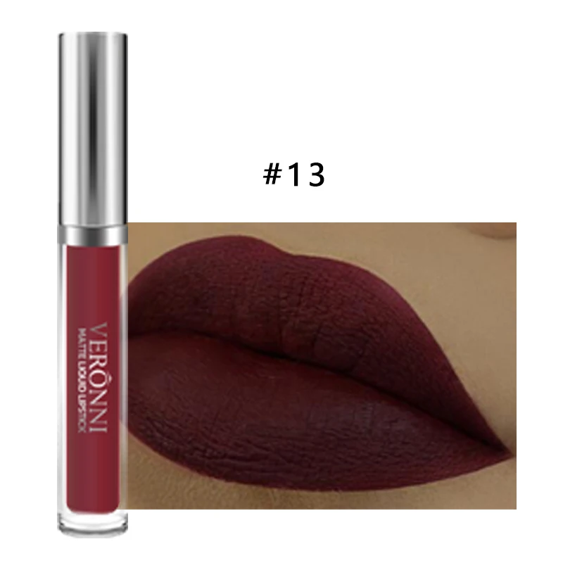 13 Color Lipgloss-13 VERONNI, водостойкий жидкий блеск для губ, матовая металлическая Помада для губ, косметика, сексуальный Batom mate, тинт для губ, стойкий макияж, блеск для губ - Цвет: 13 Color Lipgloss-13