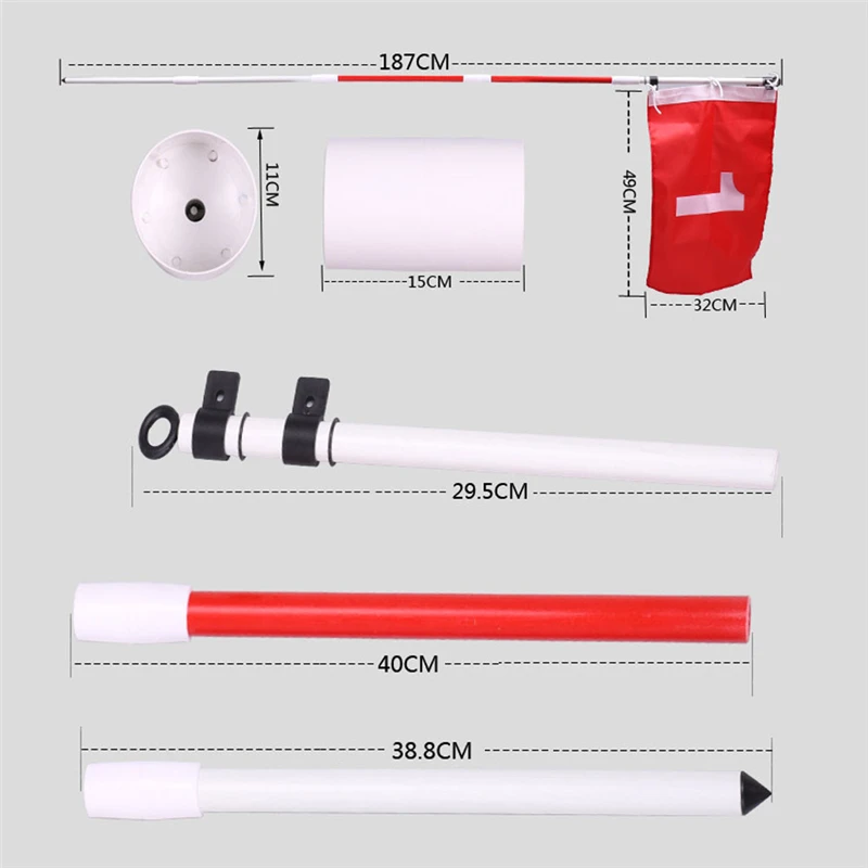 Подкладка для гольфа зеленые флаги флагманы для гольфа практическая чашка с флагом для гольфа для стандартного поля для гольфа 187 см Zi