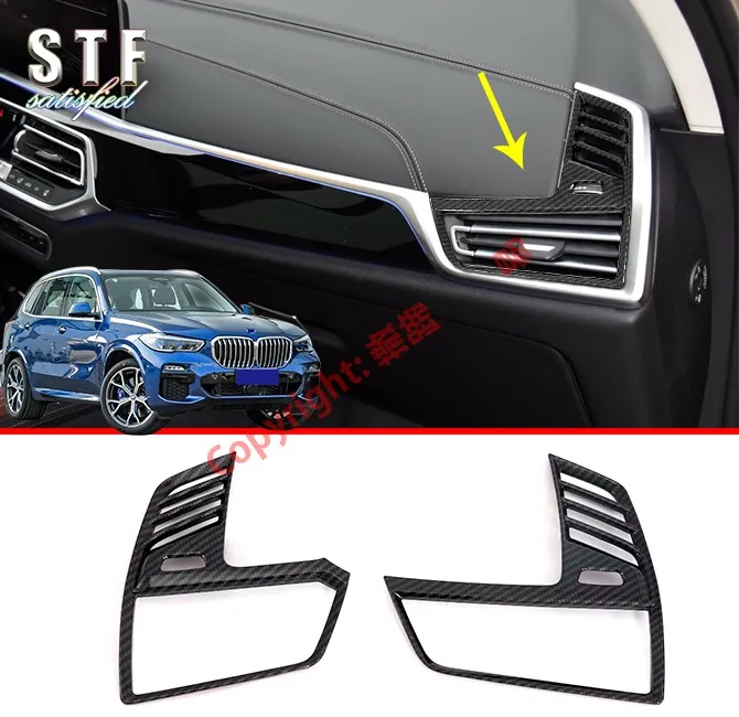 

Carbon Fiber Style Interior Side Air-Condition Vent Outlet Cover Trim For BMW X5 G05 2019 2020 Car Accessories Stickers W4