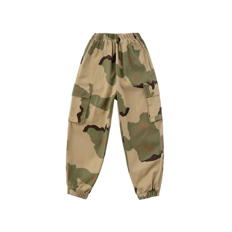 pants Детская одежда в стиле хип-хоп Повседневная футболка Топ, камуфляжные штаны для бега для девочек и мальчиков, костюм для джазовых танцев Одежда для бальных танцев - Цвет: pants