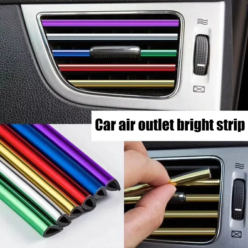 

10PCS Car Sticker Air Conditioning Outlet Decorative Strip Car Accessories Interior U Shaped Pendant Auto Product Dropshipping