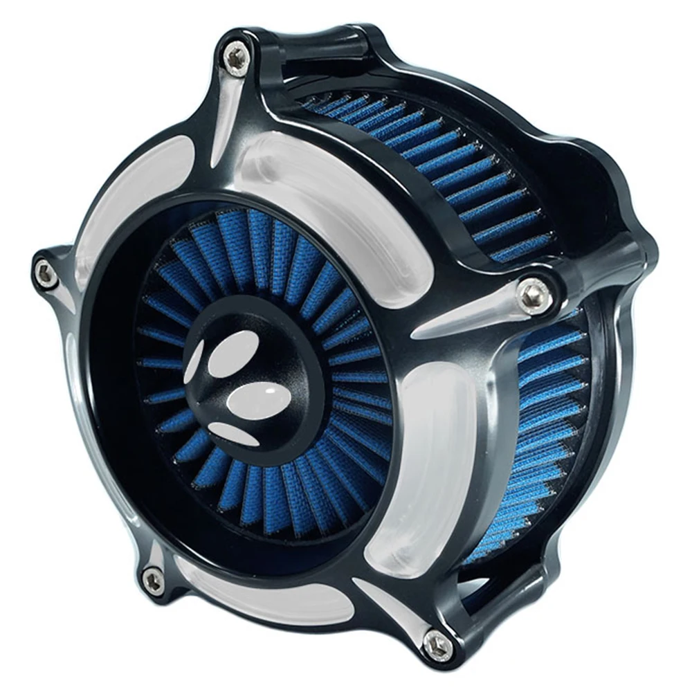 

Motorcycle Turbine Air Cleaner Intake Filter Kit Cnc Cut Chrome for Harley Sportster XL 883 XL 1200 2007 - up Fitment-A