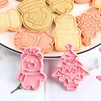 

6Pcs/set Christmas Cartoon Shape Cookie Fondant Cutter Cookie Molds DIY Christmas Tree Decorating Baking Cooking Tools