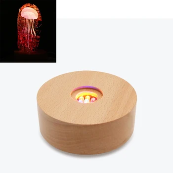 

Wood LED Light Dispaly Base for Laser Crystal Glass Art,4 Inch,Color Change
