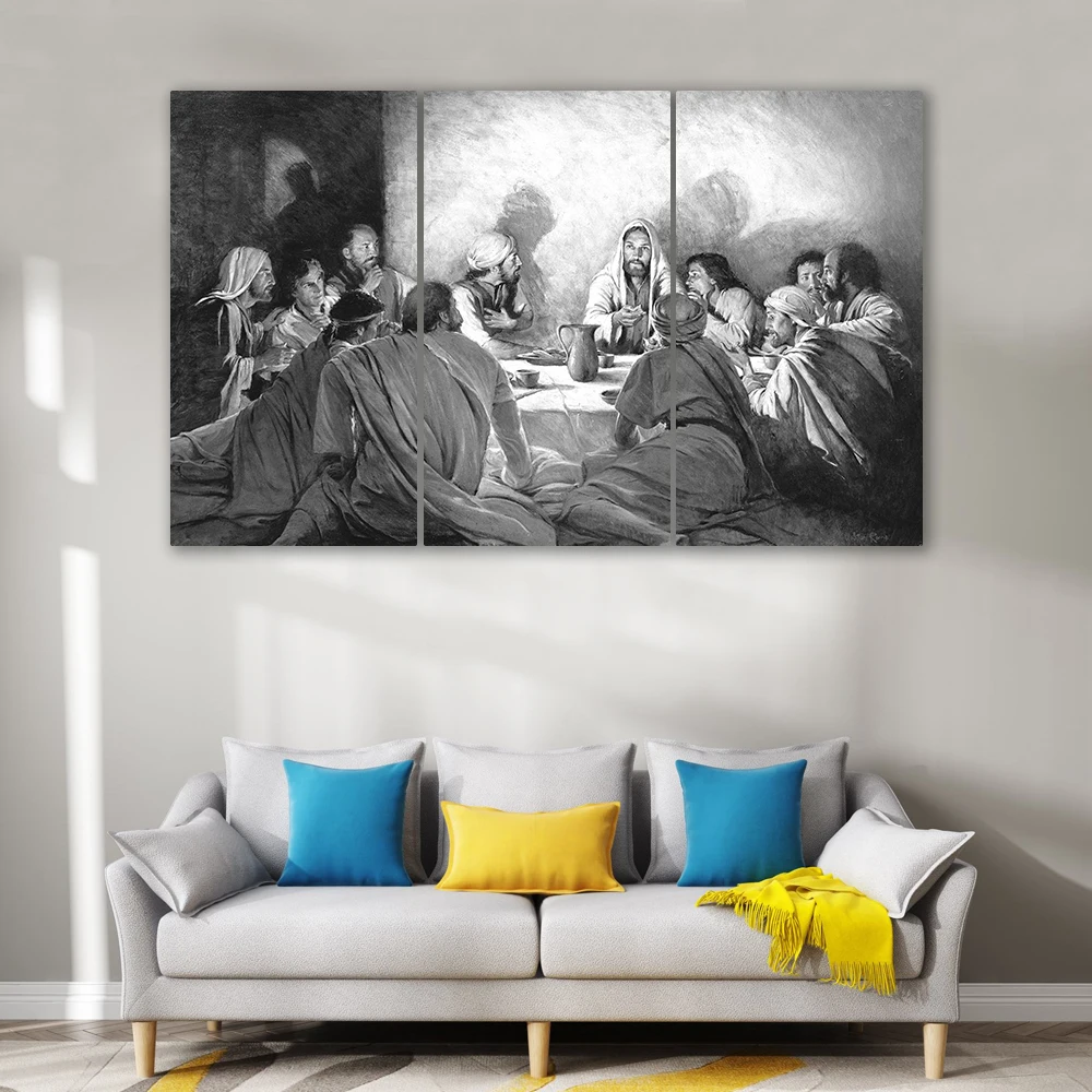 CAPICS 5 4 3 1 Panels Framed Christian Jesus Classic Portrait Art Painting Luxury HD Printing Ready To Hang Wall Living Room | Дом и сад