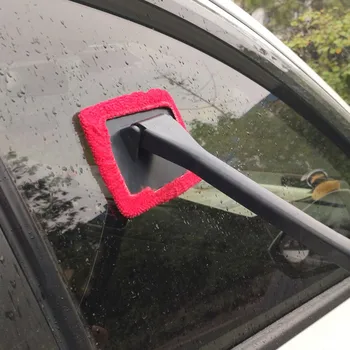 

Microfiber Long Handle Car Window Cleaning Brush Cleaner With Clean Cloth HOT