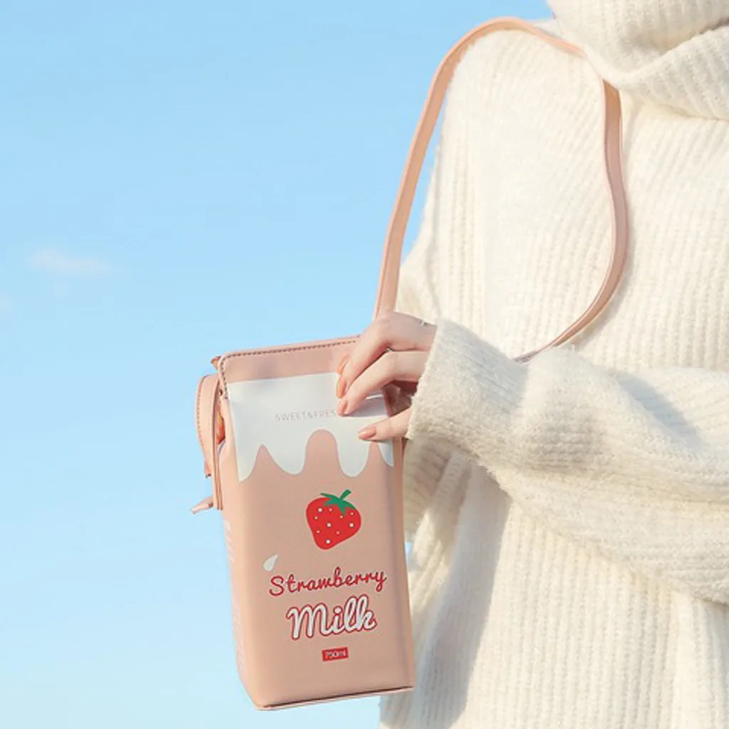

Creative Lady Bottle Shape Flap Bags Women Crossbody Bags Small Messenger Bag Milk Friut Diagonal Phone Shoulder Bags