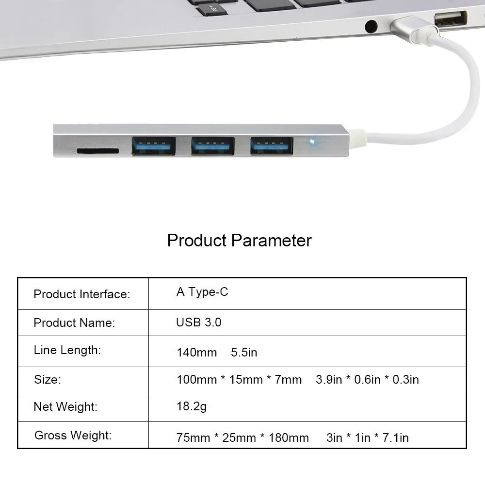 Мульти USB C концентратор 3 порта с TF кард-ридер порт USB 3,0 Тип C 3,1 концентратор переходник разветвитель для Macbook Pro компьютерные аксессуары