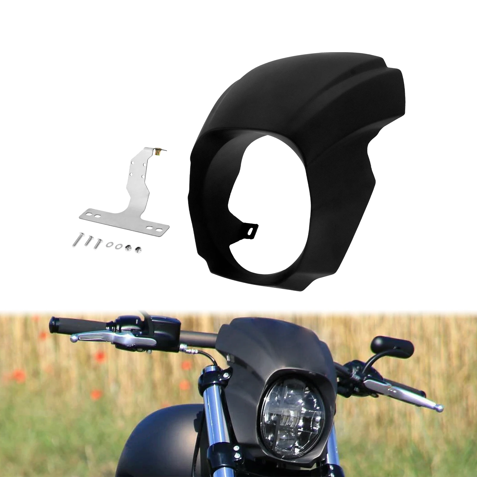 Motorrad Gloss Schwarz Front Scheinwerfer Verkleidung Abdeckung ABS  Kunststoff Für Harley Softail Breakout FXBR FXBRS 2018-2022 2021 2020 -  AliExpress