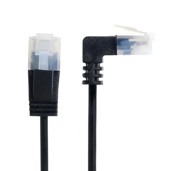 

Ultra Slim Cat6 Ethernet Cable RJ45 Up Angled to Straight UTP Network Cable Patch Cord 90 Degree Cat6a Lan for Laptop