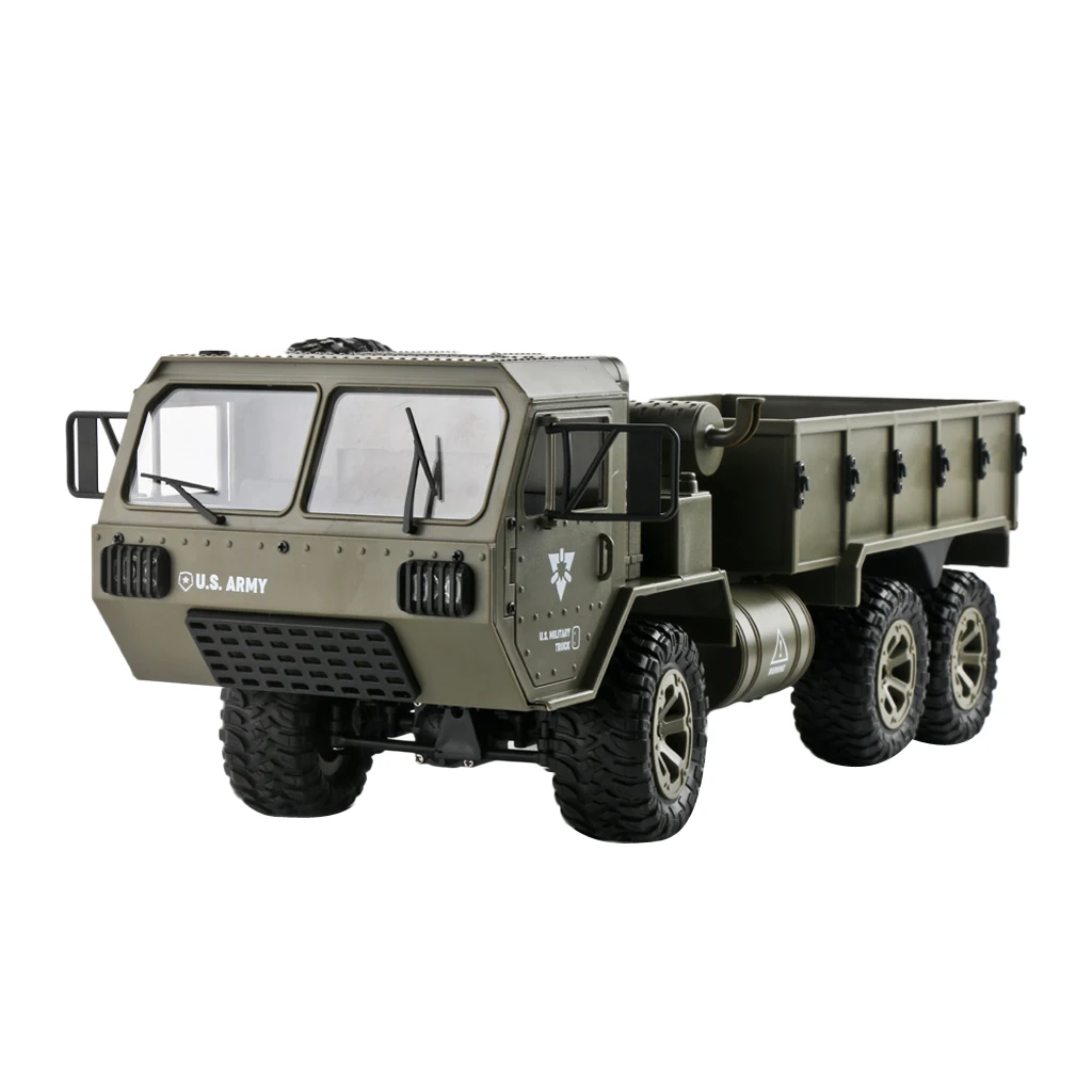 1:16 Scale Remote Control Army Car,6WD 2.4Ghz RC Pickup Truck Vehicle Crawler for Adults and Kids