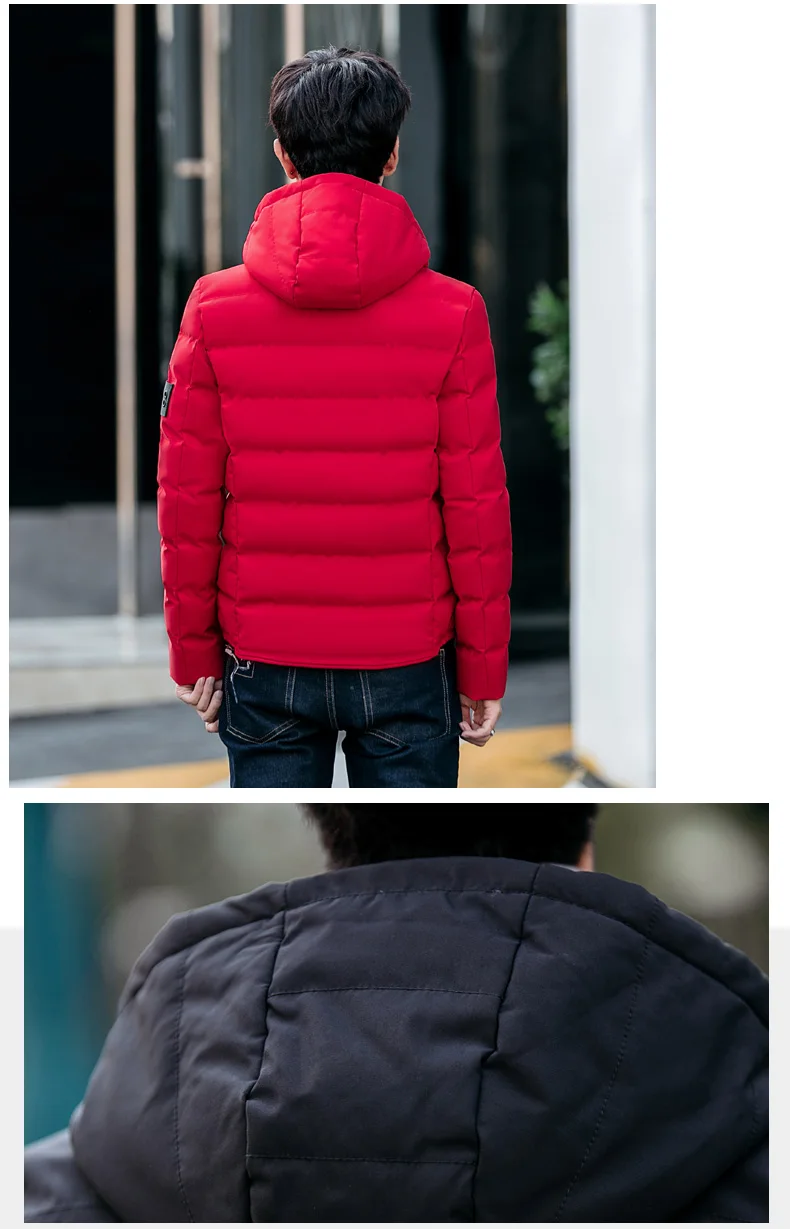 jaqueta de inverno masculina casaco com capuz grosso quente sobretudo fino casual estudante