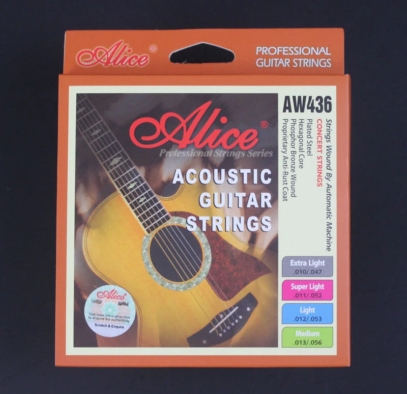 Light Phosphor Bronze Acoustic Guitar Strings - Alice Aw436 Sl Super Light Hexagonal Core Phosphor Bronze Acoustic Guitar Strings Guitar Parts Accessories Aliexpress