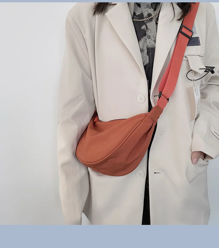 2024 Solid Color Chest Bag For Women Large Capacity Travel Crossbody Female Half Moon Belt Bag Ladies Daily Street Fanny Packs