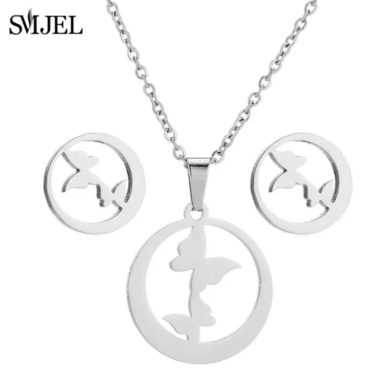 SMJEL ожерелье из нержавеющей стали с замком Микки для детей, ювелирные изделия, мини-мышь, животное, ожерелье «кролик», колье, femme - Окраска металла: 47S