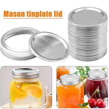 

10Pcs Canning Lids Mason Jar Lids/Bands Regular Mouth Stainless Steel Lids for Mason Jar Splits-type Lids Leakproof