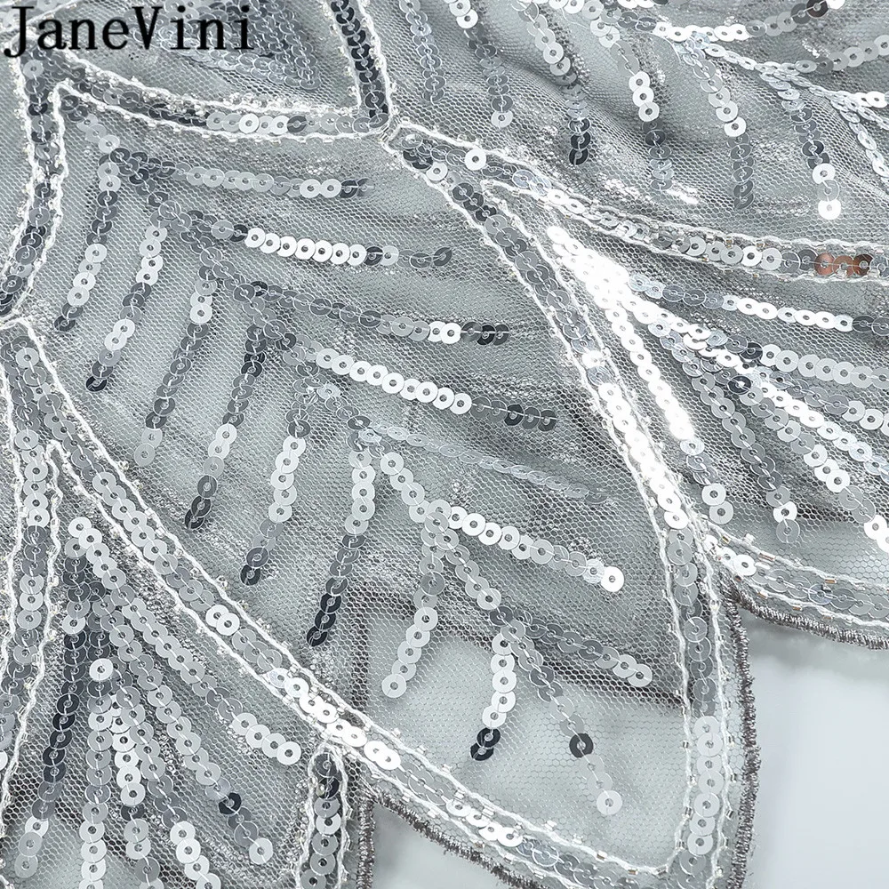 JaneVini высококачественные Бисероплетение вечерняя накидка блестящее Болеро для невесты обертывание палантины Тюль Болеро Куртки свадебные короткий топ