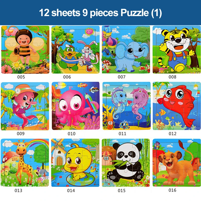 12 шт. качественная головоломка для детей 2-5-6 лет, игрушки для обучения, знания о животных, головоломка для мальчиков и девочек
