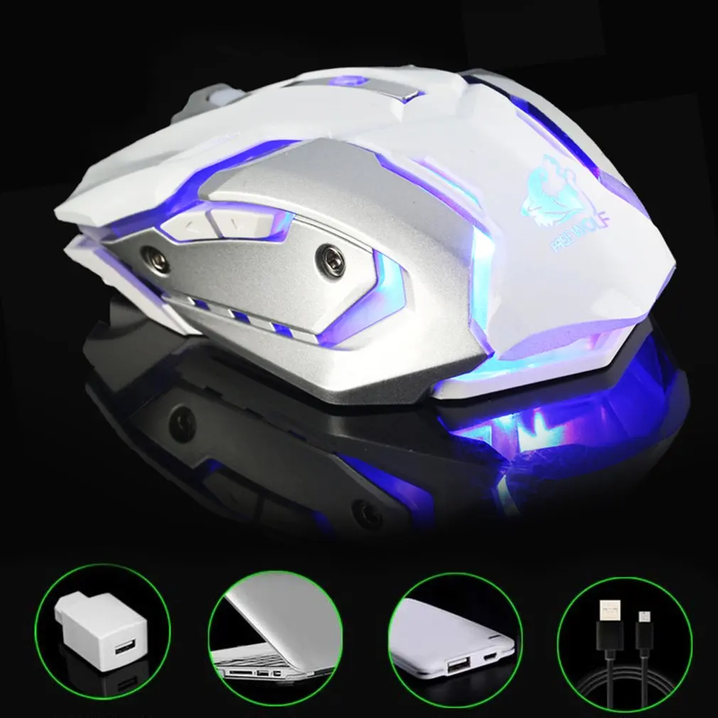 X7 эргономичная игровая мышь 6 кнопок профессиональная компьютерная мышь светодиодный светящийся 2,4G беспроводная мышь для ПК компьютера ноутбука