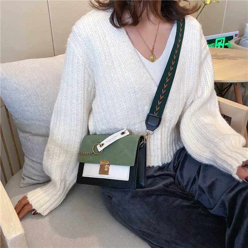 The New 2020 Square Sling Bag Frosted Shoulder Messenger Bag Wide