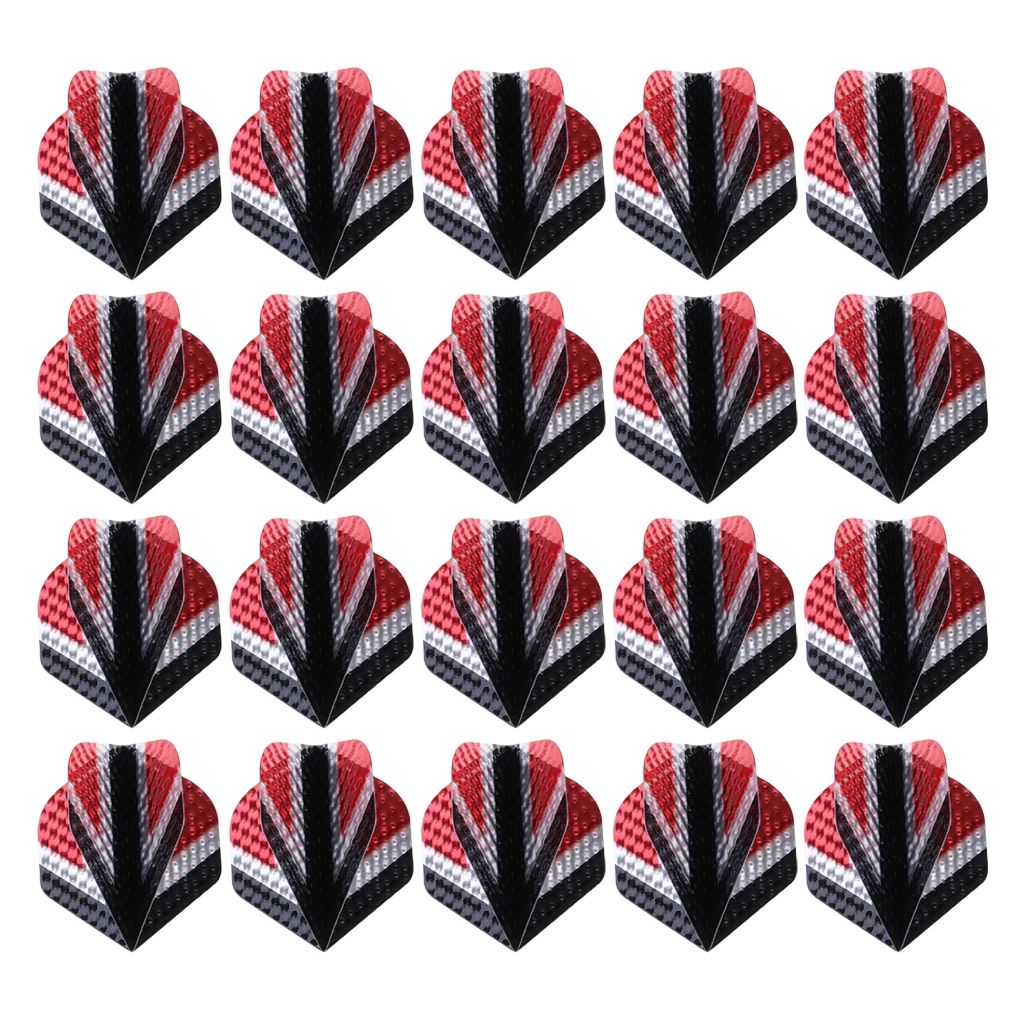 MagiDeal 20pcs Dart Flights Standard Geometric Patterns Darts Flights Protectors for Steel / Soft Tip DIY Darts Accessories