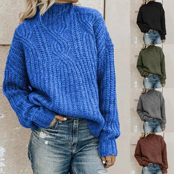 

2020 Womens Turtleneck sweater twist knit top pullover women sweater winter clothes women winter clothes pullover women