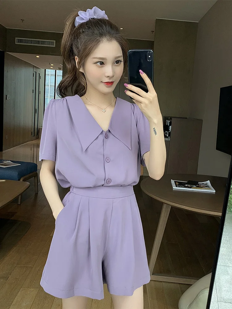 Костюм для маленьких детей новая фиолетовая кукольная рубашка с короткими