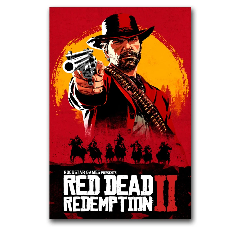 Peinture Hot Red Dead Redemption 2 Posters Wall Art Wall Picture Silk Painting Home Decor 30*45cm 50*75cm _ - AliExpress Mobile