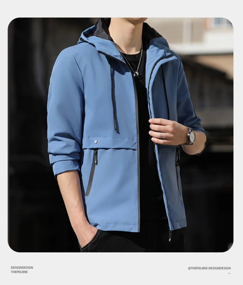 Pure Color Men Jacket Autumn and Winter 2021 New Casual Thickening Spring and Autumn Tooling Jacket Spring Trend Jacket for Men mountain hardwear jacket