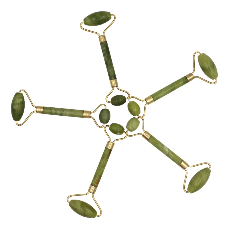 2шт ролик для лица натуральный нефрит кварц лицо нефрит КАМЕННЫЙ ролик Красота массажный Инструмент Массажер для подтяжки лица