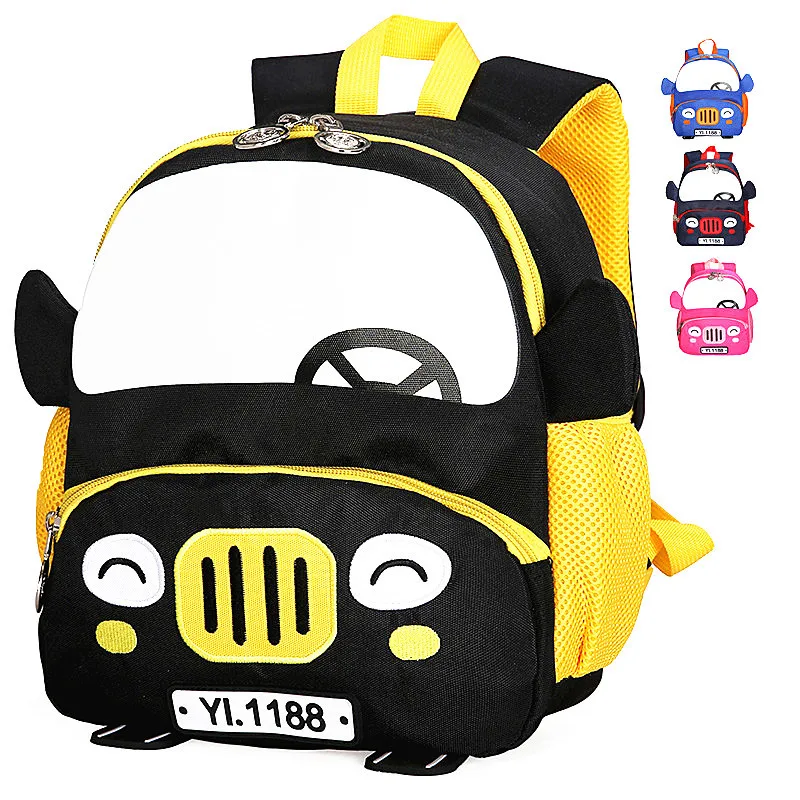 

New Children Backpack School Bags For Girls Boys Cartoon Pig Car Pattern Backpacks Orthopedic Student Satchel Mochila Infantil