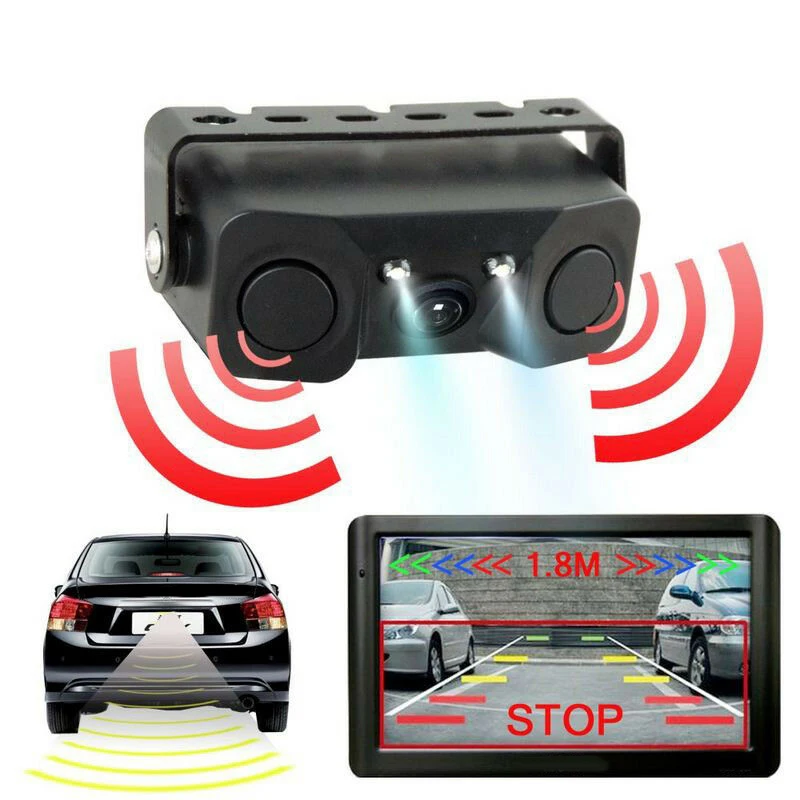 

12DCV Car Reverse Backup Parking Rear View Cams Camera With 2 Parking Sensor 100% brand new and high quality