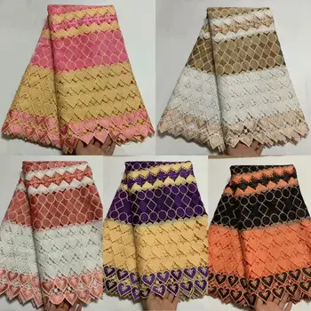 

(5yards/lot) Promotion price 2020 African Handcut velvet Lace fabric with stones Peach heart embroidery Nigerian sewing clothes