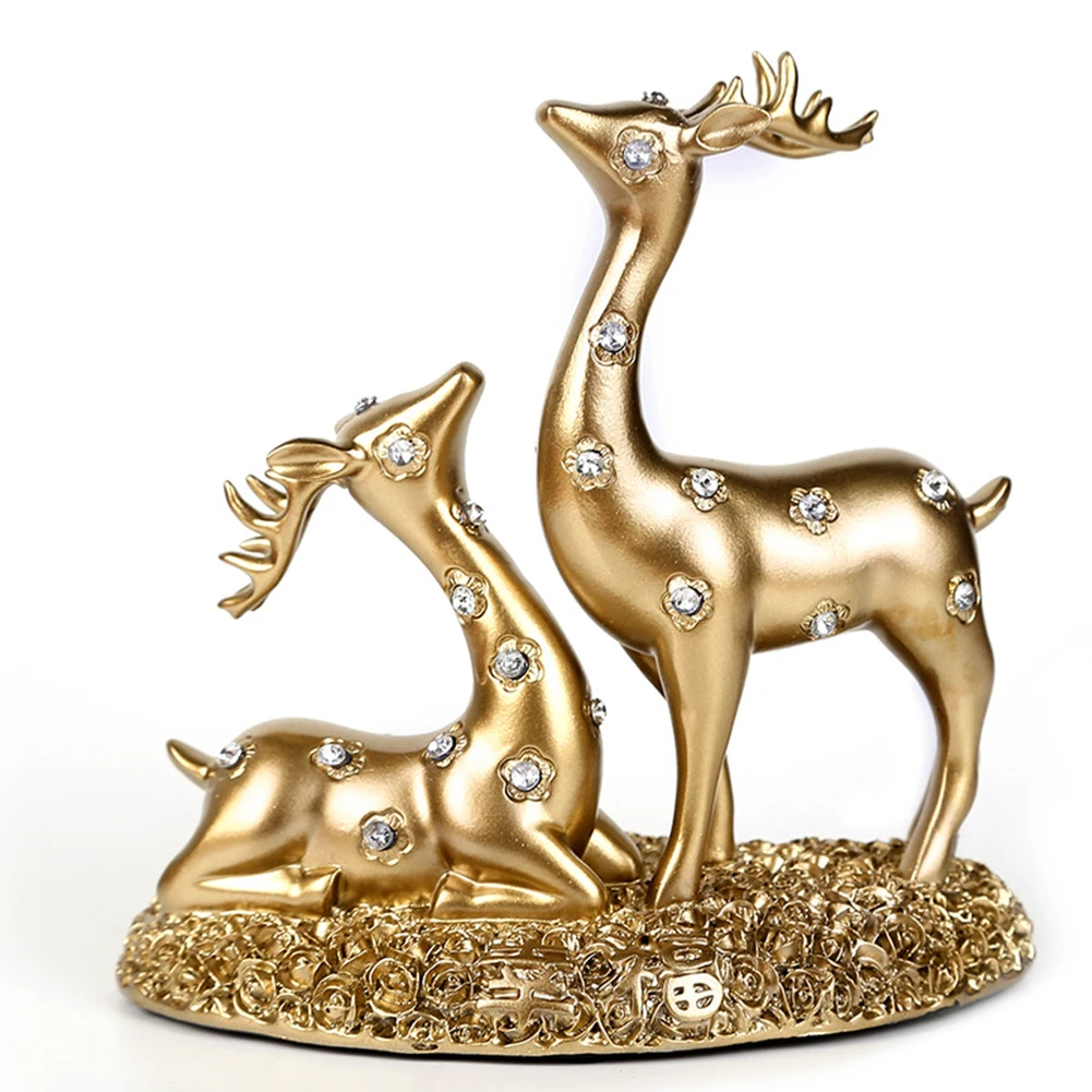 Modern Elk Resin Deer statues for Decoration Figurine Sculpture Handmade Craft Statues and Sculpture Home Office Table Ornament