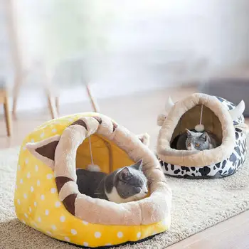 

Pet Cartoon Cave Nest Warm House For Dogs Cats With Removable Washable Sleeping Mat Suitable For Pets Of All Sizes