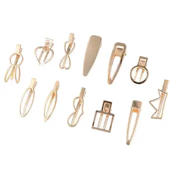 

12pcs Fashion Simple Hair Clips Metal Hair Barrettes Bobby Pin